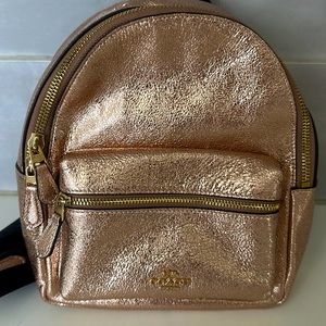 Rose Gold Coach Mini Backpack